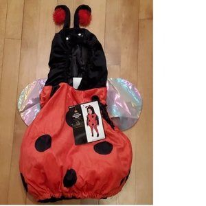 Baby Girls Hooded LADYBUG Bubble Vest Halloween Costume Size 6 12 18 Mo NWT